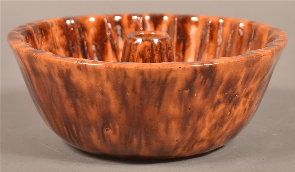 19th Century Redware Turk's Head Mold. (1 of 2)