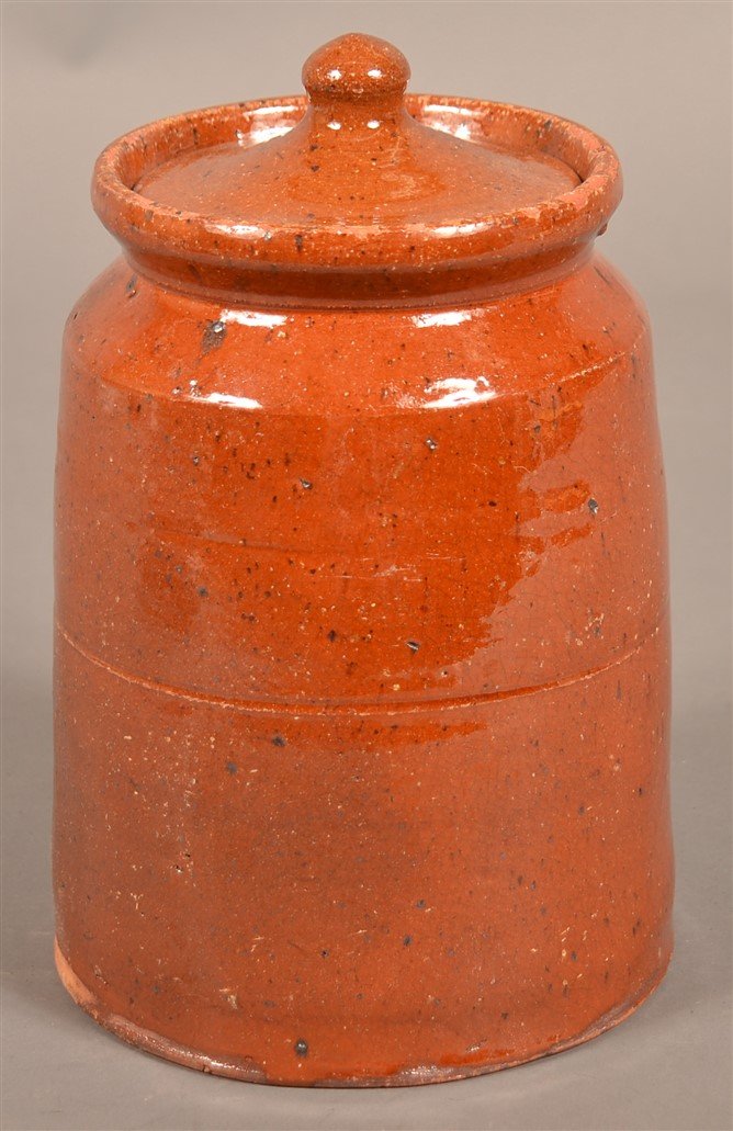 Pennsylvania 19th Century Redware Storage Jar. (1 of 2)
