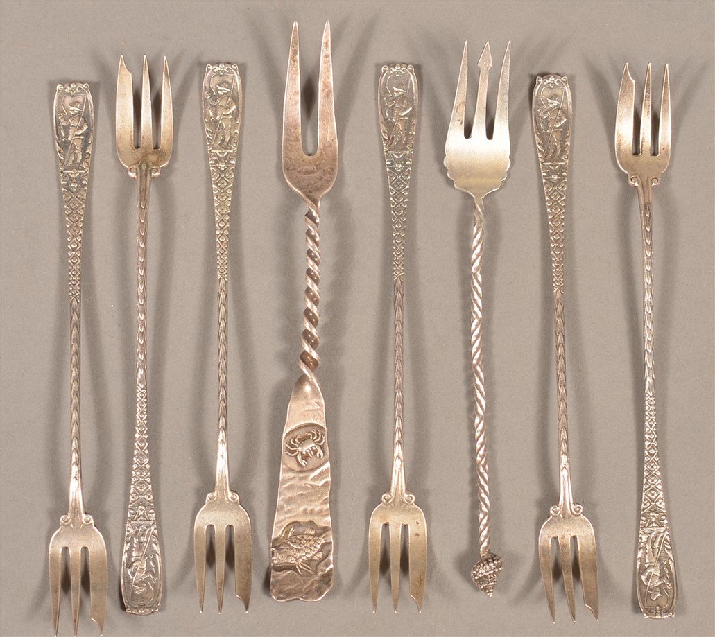 Eight Gorham Sterling Silver Seafood Forks. (1 of 2)