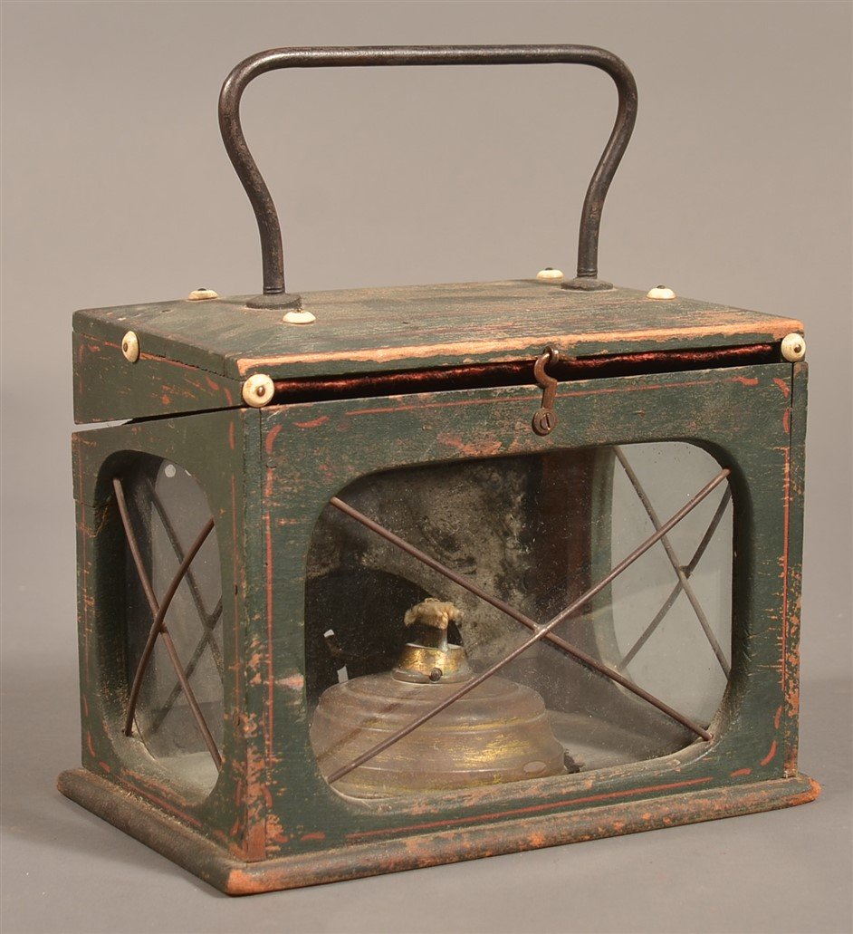 Tin and Wood Paint Decorated Hand Warmer. (1 of 4)