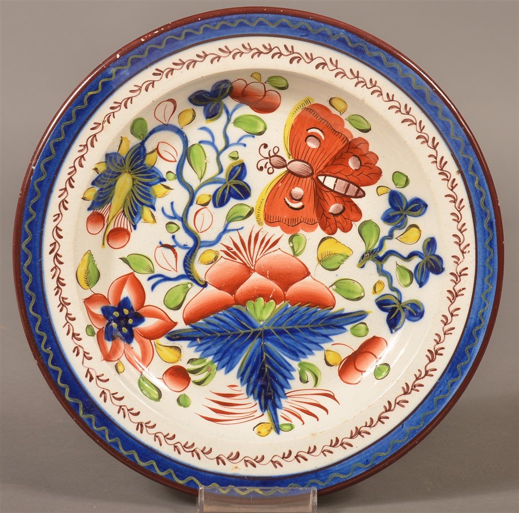 Gaudy Dutch China Butterfly Pattern Plate. (1 of 2)