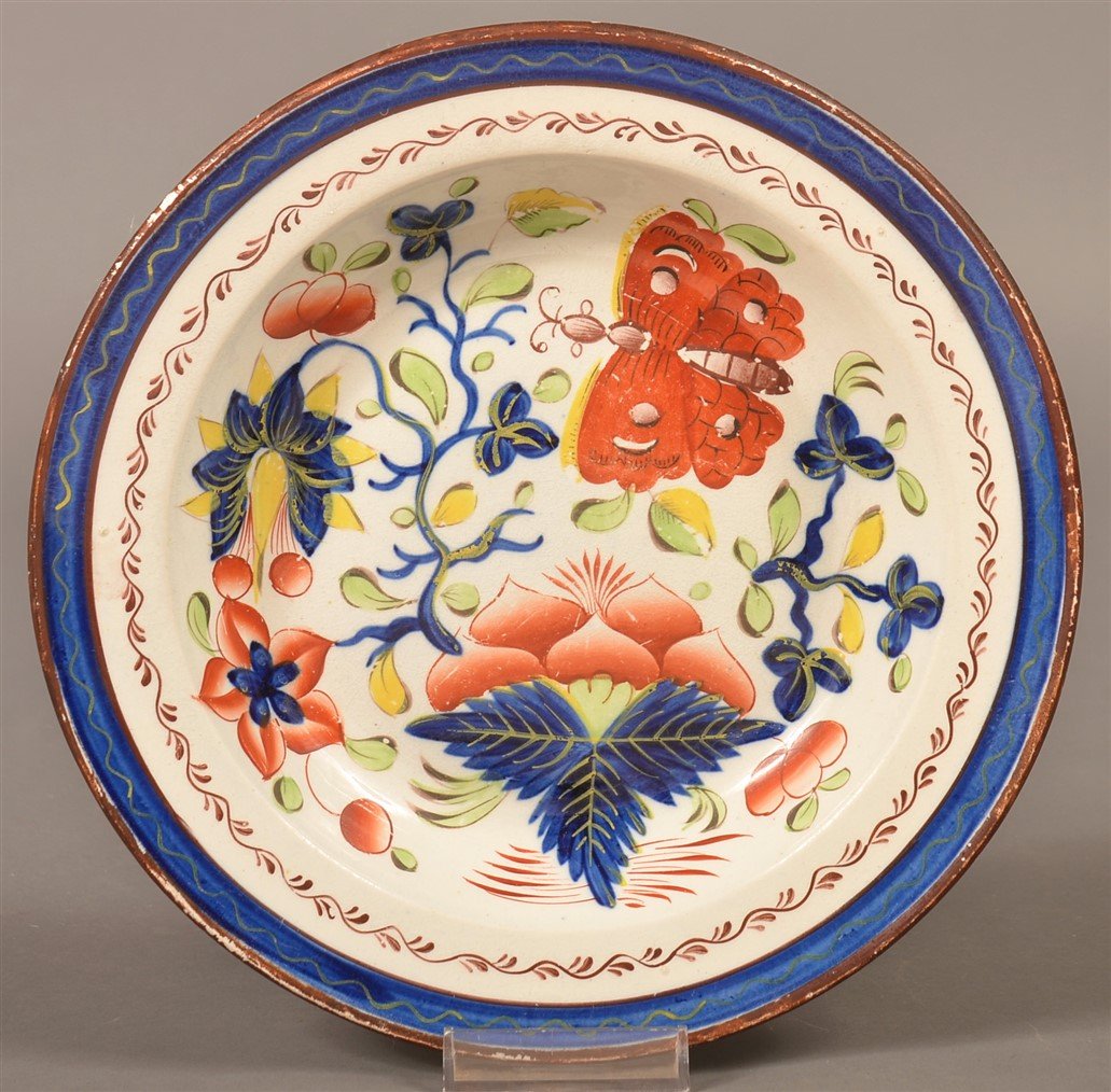 Gaudy Dutch China Butterfly Pattern Soup Plate. (1 of 2)