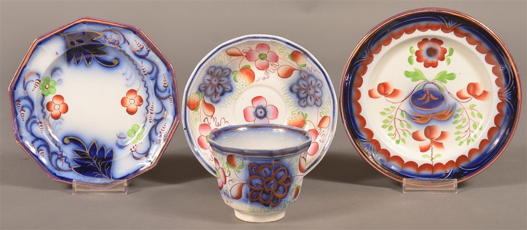 Gaudy Ironstone Toddy Plates, Cup & Saucer. (1 of 3)