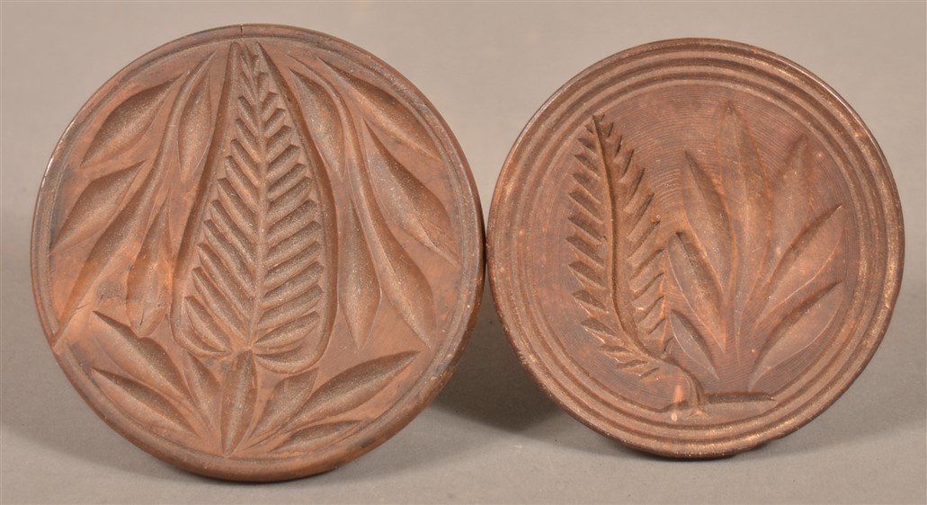 Two Pennsylvania Turned Wood Butter Prints. (1 of 2)