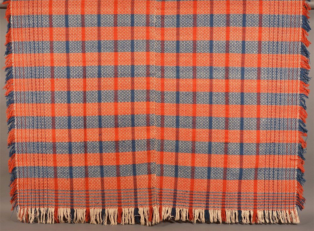 PA Geometric Overshot Two Part Coverlet. (1 of 2)