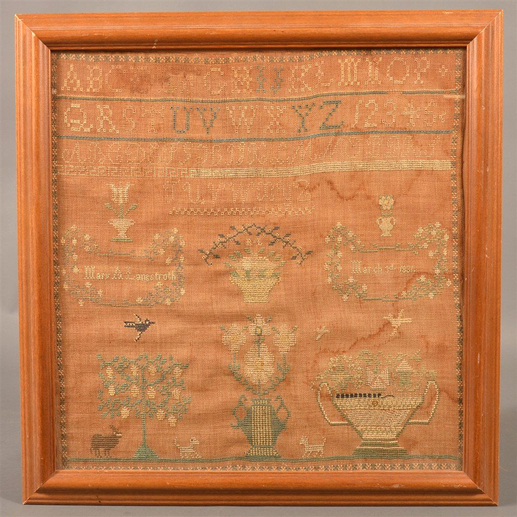 Needlework Sampler Mary A. Langstroth, 1831. (1 of 7)