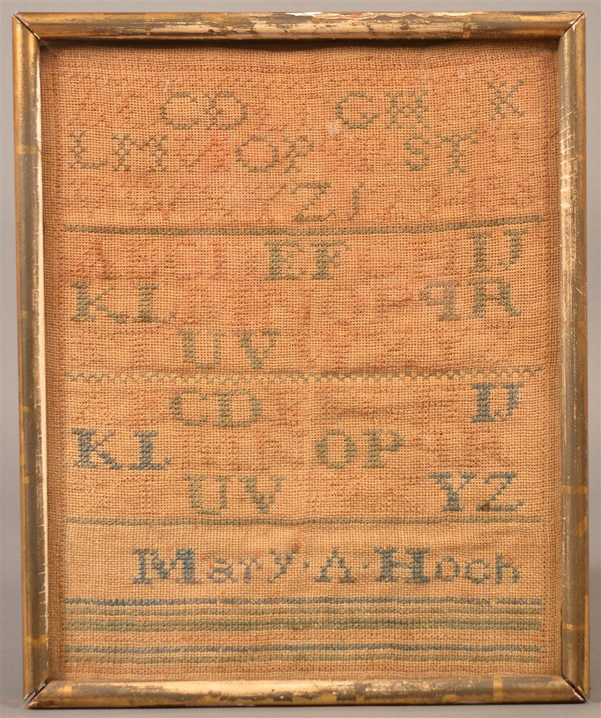 19th Century Cross Stitch Needlework Sampler. (1 of 2)