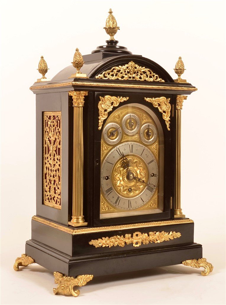 Ebonized Triple Fusee English Bracket Clock. (1 of 7)