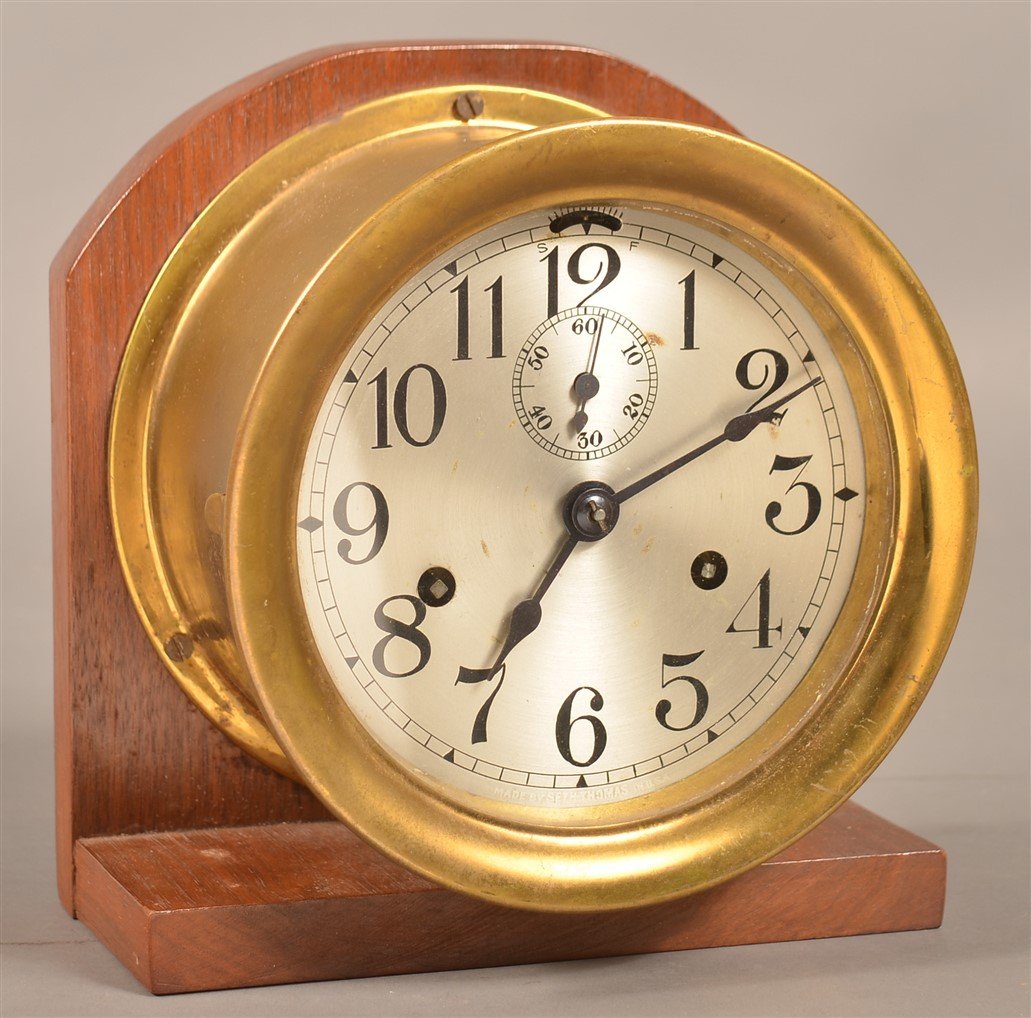 Seth Thomas Brass Ships Clock. (1 of 4)