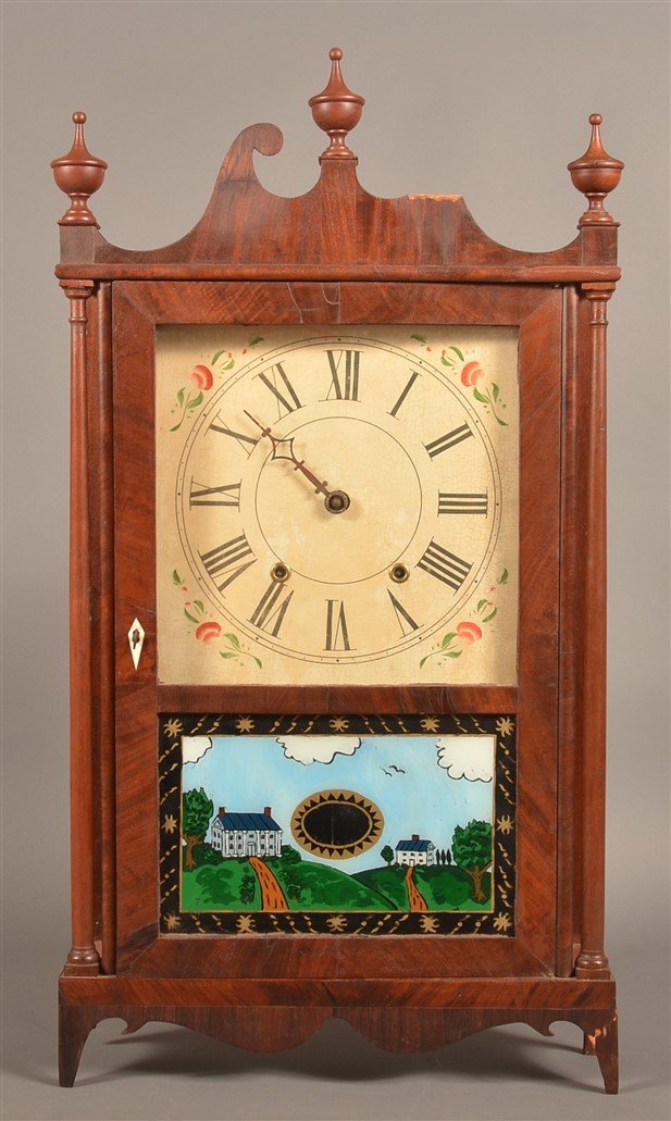 Silas Hoadley, Plymouth CT, Pillar and Scroll Clock. (1 of 4)