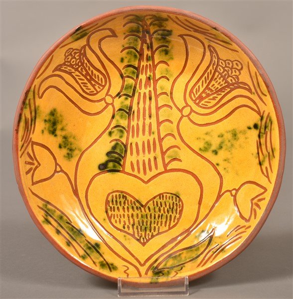 Breininger Pottery 1969 Sgrafitto Dec. Plate. (1 of 2)