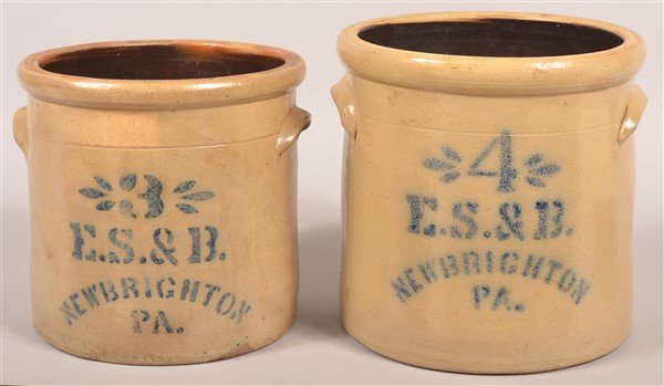 2 Pcs. of E.S. & B. New Brighton, PA Stoneware. (1 of 2)