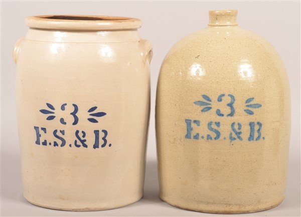 2 Pcs. of E.S. & B. (New Brighton, PA) Stoneware. (1 of 2)