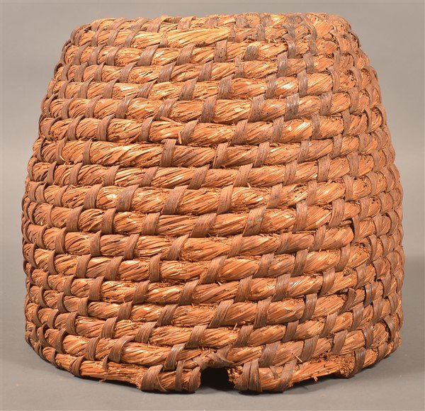 PA 19th Century Rye Straw Coil Bee Skep. (1 of 3)