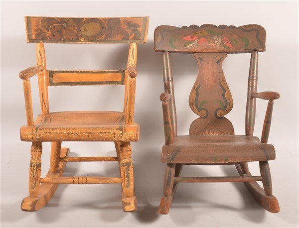 2 PA 19th Century Decorated Child's Chairs. (1 of 4)