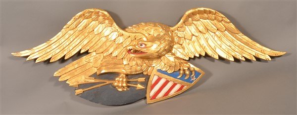 Contemporary Folk Art Eagle and Shield Carving. (1 of 3)