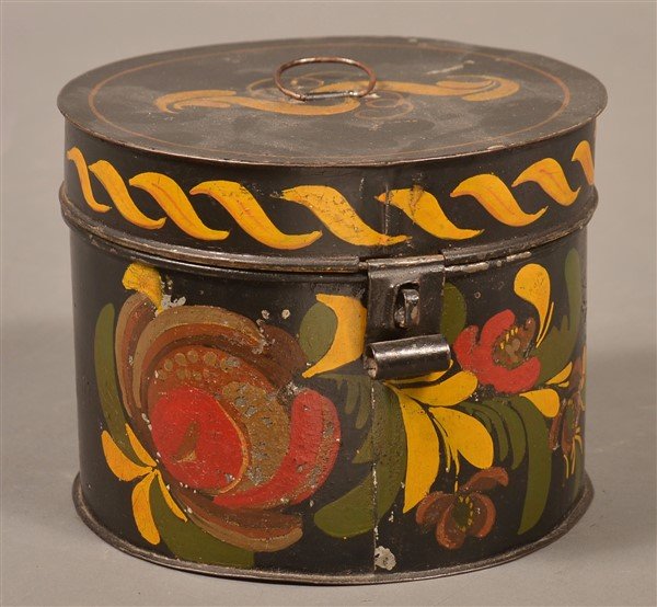 Pennsylvania 19th Century Toleware Canister. (1 of 3)
