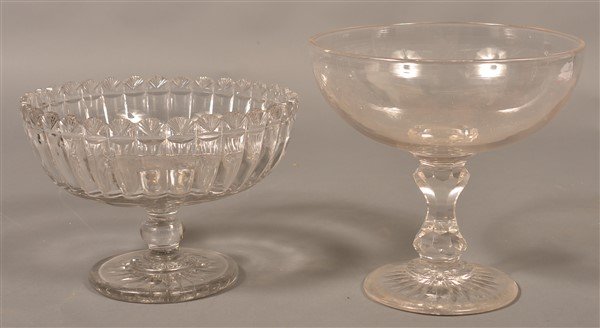 2 19th Century Colorless Flint Glass Compotes. (1 of 1)