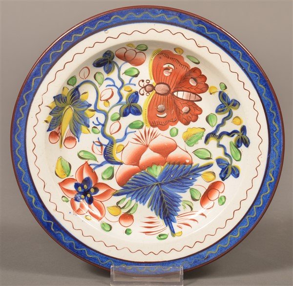 Gaudy Dutch China Butterfly Pattern Plate. (1 of 2)