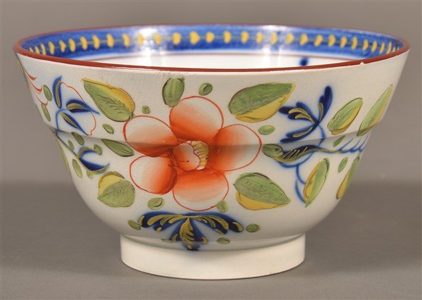 Gaudy Dutch China Single Rose Waste Bowl. (1 of 4)