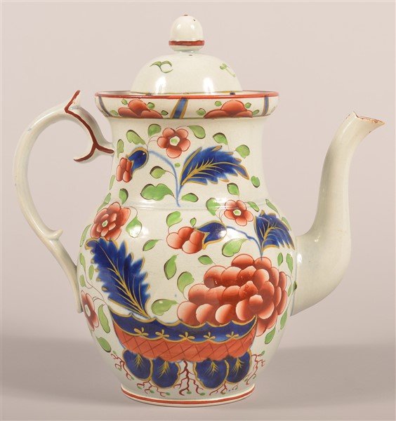 Rare Gaudy Dutch "War Bonnet" Coffee Pot. (1 of 4)