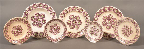 Seven Pieces of Stick Spatter Ironstone China. (1 of 1)