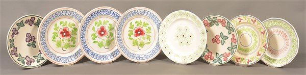 Eight Various Ironstone China Stick Spatter Plates. (1 of 1)