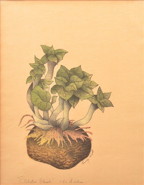 Luigi Rist "Potato Shoot" Woodcut on Paper. (1 of 3)