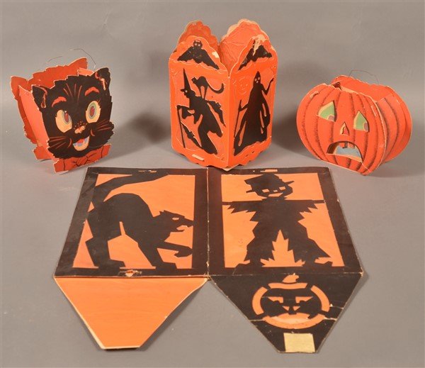 Four Various Halloween Cardboard Lanterns. (1 of 2)