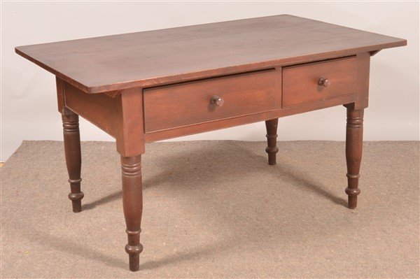 PA Sheraton Walnut Pin-Top Farm Table. (1 of 3)