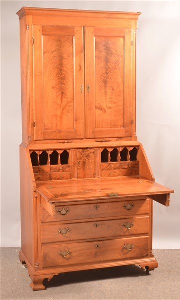 PA Chippendale Walnut Slat-lid Secretary Desk. (1 of 10)