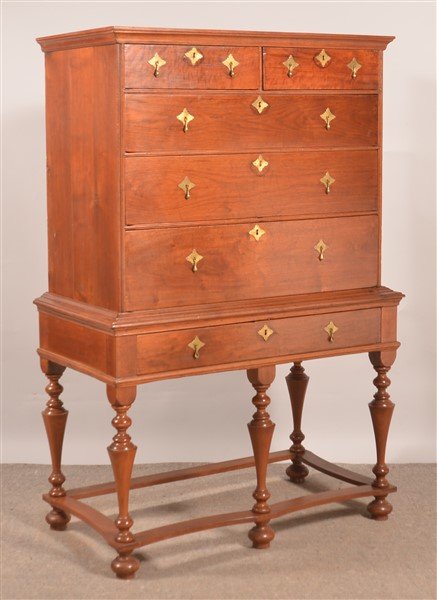 American William and Mary Walnut Highboy. (1 of 3)
