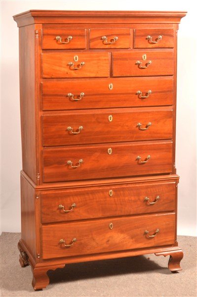 PA Chippendale Walnut Chest on Chest. (1 of 2)