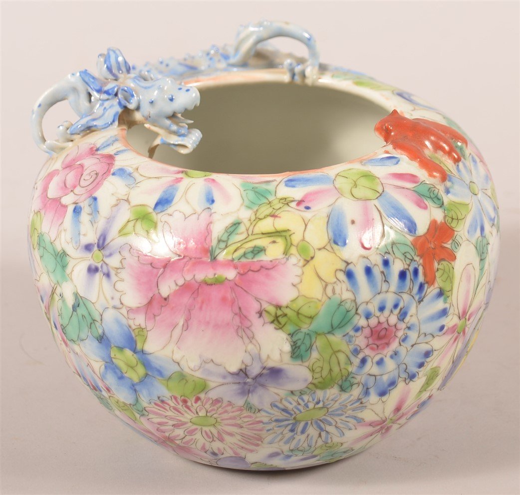 Famille Rose Oriental Porcelain Rose Bowl. (1 of 4)