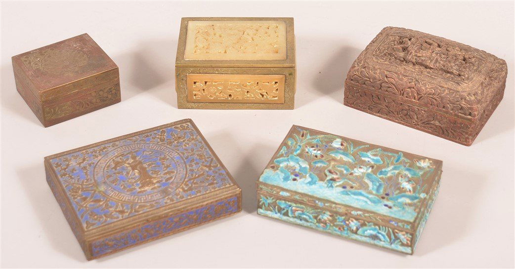 Five Various Antique and Vintage Chinese Wood, Metal (1 of 2)