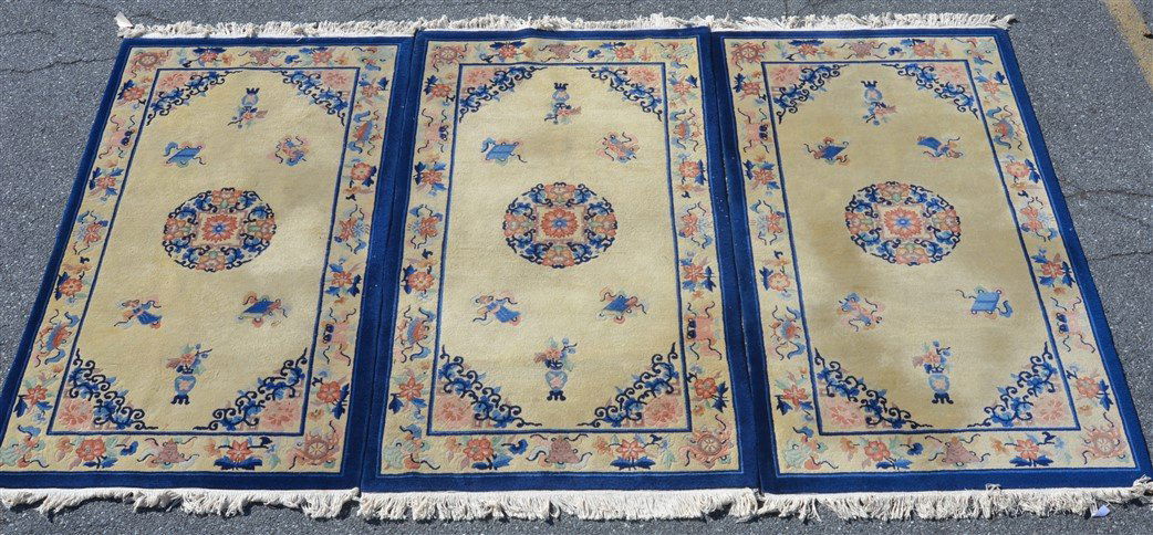 Three Medallion Chinese Pattern Oriental Area Rugs. (1 of 4)