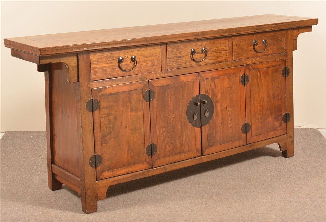 Mid 19th Century Chinese Elmwood Sideboard. (1 of 3)