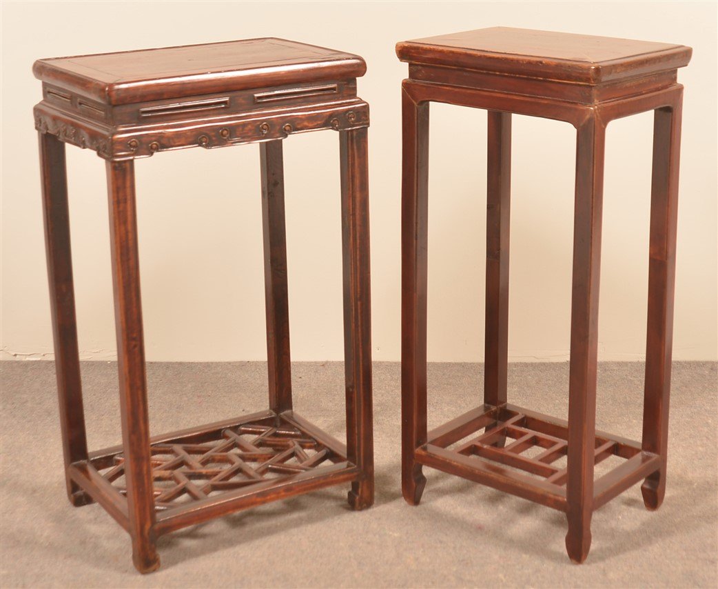Two Vintage Chinese Lacquered Elmwood Stands. (1 of 2)