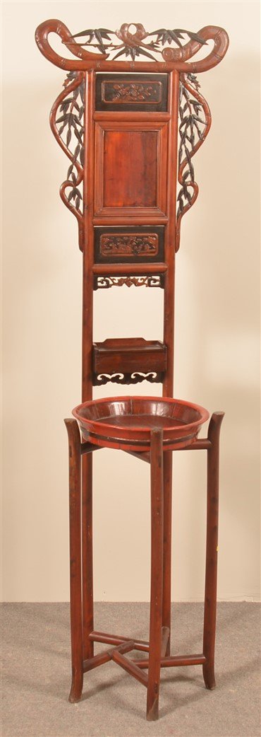 Antique Chinese Carved & Lacquered Washstand. (1 of 4)