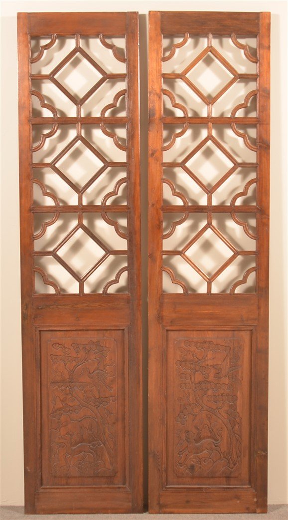 Pair of Vintage Chinese Cypress Wood Doors. (1 of 3)