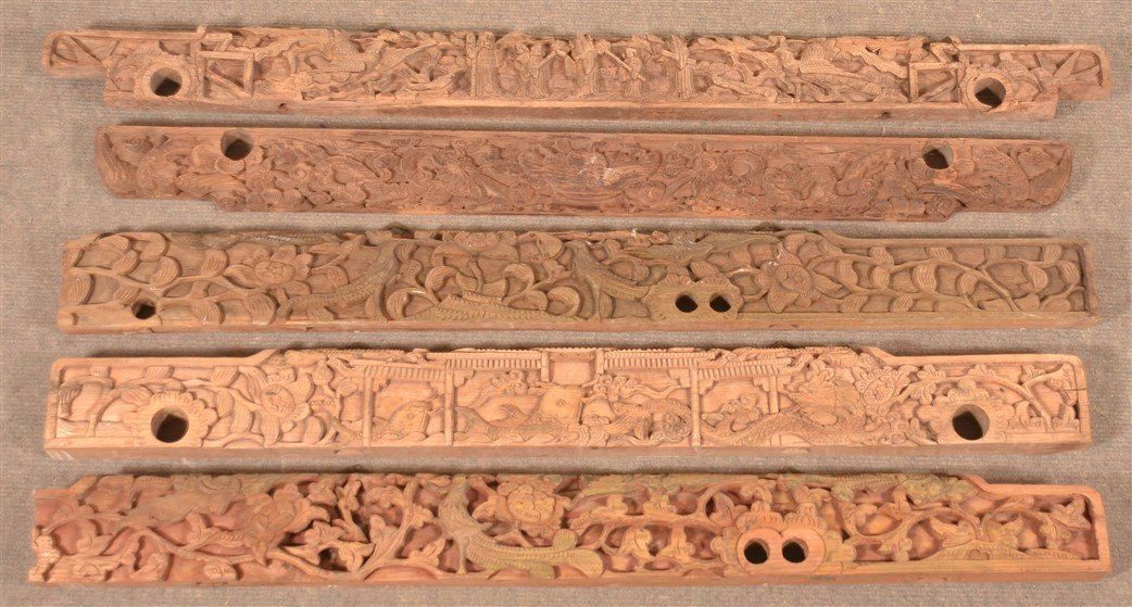 5 Antique Chinese Carved Architectural Elements. (1 of 2)