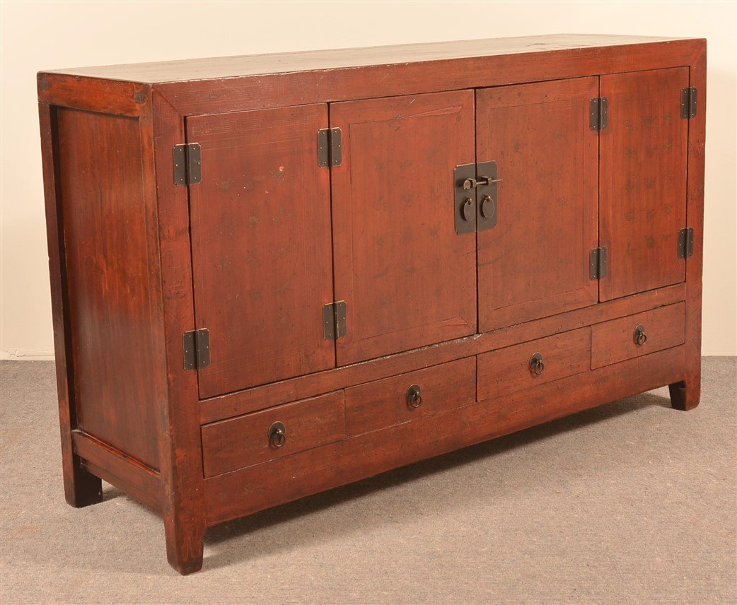 Vintage Chinese Lacquered Cypress Sideboard. (1 of 3)