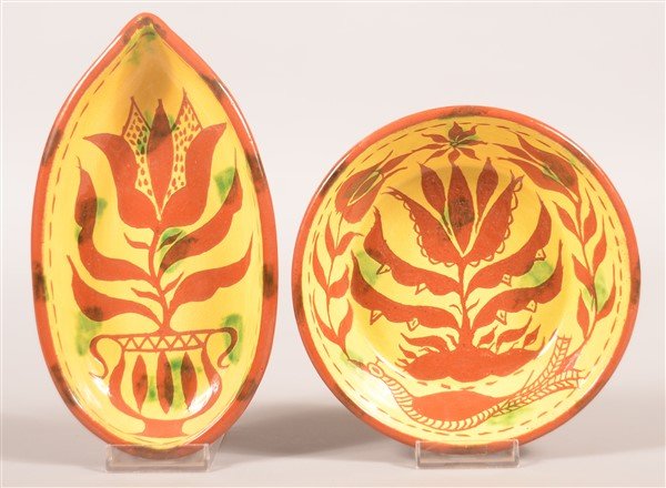 Two James Seagreaves Redware Pottery Bowls. (1 of 2)