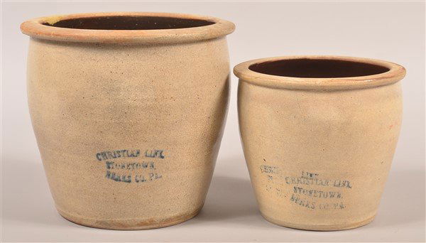 Two Christian Link Stonetown, Berks Co., PA Crocks. (1 of 2)