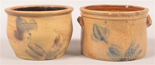 2 Unsigned Shenfelder 1 Gallon Crocks with Floral Dec. (1 of 3)