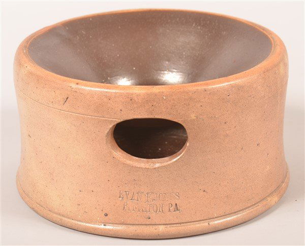 Evan R. Jones, Pittston, PA Stoneware Spittoon. (1 of 3)