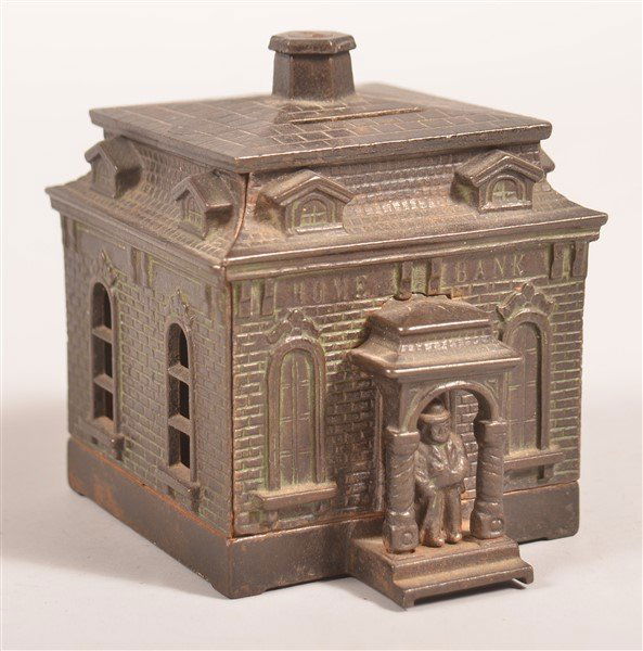 Cast Iron Home Bank Still Bank. (1 of 4)
