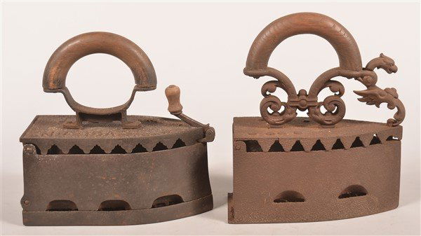 Two Large Antique Charcoal Irons. (1 of 5)