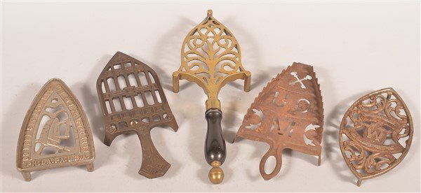 Five Antique Iron Trivets. (1 of 2)