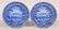 Two Staffordshire Blue Transfer Romantic View Plates.